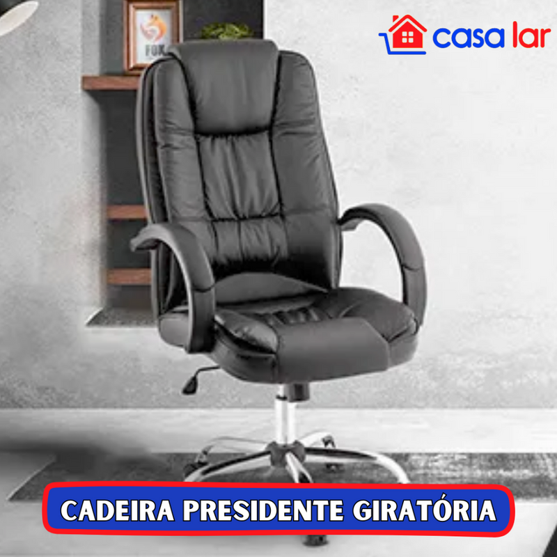 Cadeira Presidente Escritório Giratória Fox Office C300 - Preta -