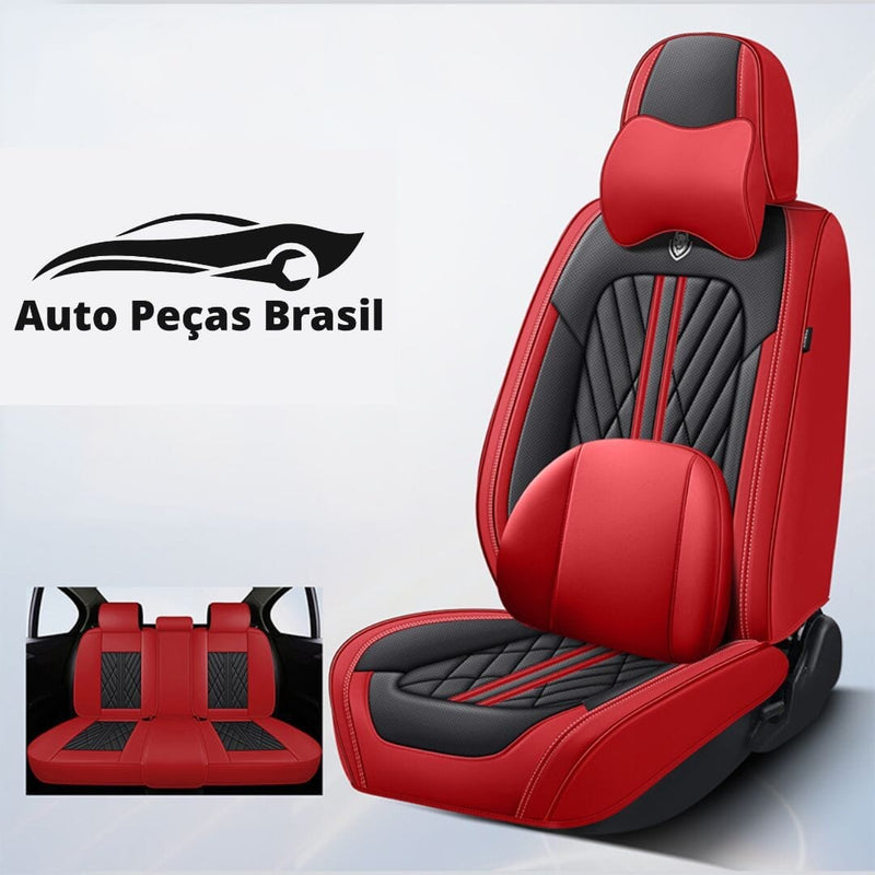 Conjunto de Capas de banco Automotivos de Luxo e Conforto medc outlet Vermelho c/ Preto Universal 