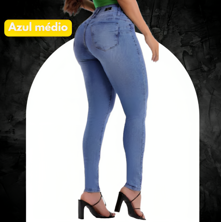 KIT 6 Calças Jeans Modeladoras + Cinto Fivela Argola Dupla de Brinde