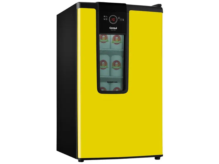 (QUEIMA DE ESTOQUE) - (ÚLTIMAS UNIDADES) Cervejeira vertical de última geração com painel digital em LED + BRINDE! medc outlet Amarelo 