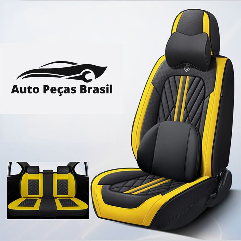 Super Kit Capas de banco Automotivos de Luxo e Conforto medc outlet Amarelo c/ Preto Universal 